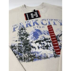 NWT XL State Of Mine Park City Utah Ski Mountain Graphic Crewneck Sweatshirt